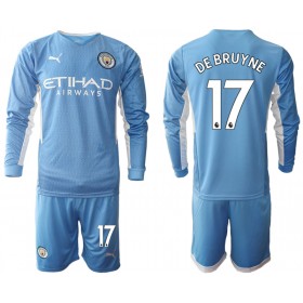 Manchester City Kevin De Bruyne 17 Kinder 2021/22 Heim Trikotsatz Langarm (+ Kurze Hosen)